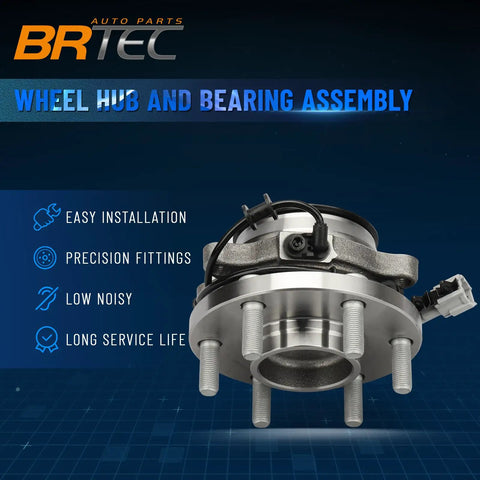 Front Wheel Hub And Bearing Assembly For Nissan Frontier 2005 To 2018, Pathfinder 2005 To 2012, Xterra 2005 To 2015, Suzuki Equator 2009 To 2012, 6 Lug With ABS OE 515064 Front Axle Hub And Bearing