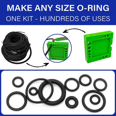 All In One O Ring Splicing Kit With 70A Nitrile Black O Rings, SAE And Metric Sizes From 1/16 To 1/4 And 1.5mm To 6mm, kit contents