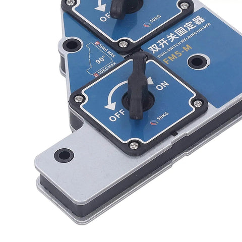Close-up of Super Strong 50Kg Magnetic Welding Jig Holders Set For Steel Pipes, Heavy Duty Welder Fixtures With Galvanized Iron Shell, 2 Pack