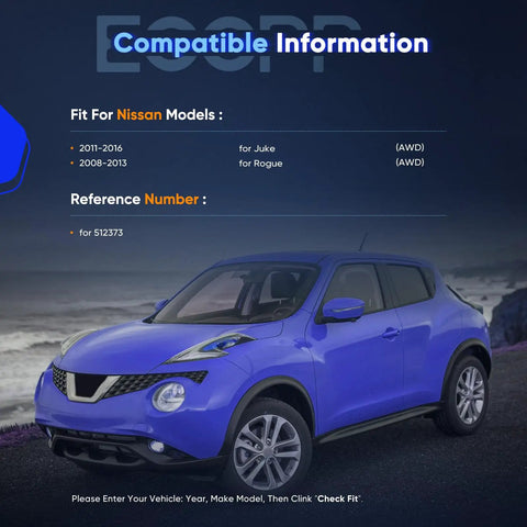 Nissan Juke AWD 2011-2016 compatibility information for Rear Wheel Hub And Bearing Assembly 512373