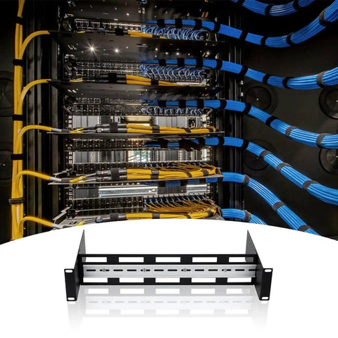 2U 19 Inch Rack Mount DIN Rail Kit Adjustable Depth 48 to 174 Millimeters Aluminum Rack Mount Bracket with 35mm DIN Rail