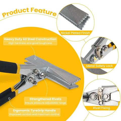 Product features of 6 Inch Hand Seamer with Straight Jaw for Sheet Metal Bending Seaming and Flattening Galvanized 18 Gauge Steel