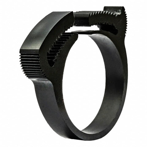 Double Grip Nylon Plastic Hose Clamp Black Double Tooth 1.82 To 1.98 Inch Clamping Diameter HC U PA66 BK 802NK8