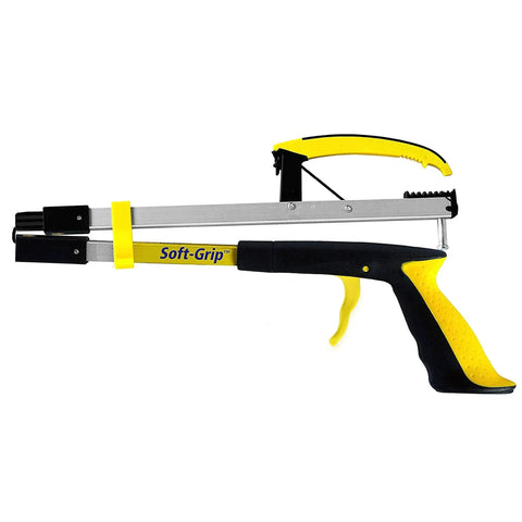 Side view of Folding 26 Inch Grabber Reacher with ergonomic handle for daily living aids, long reach mobility helper for safe pickups.
