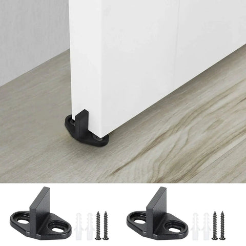 Four Pack Black T Shape Barn Door Floor Guides For Sliding Doors Bottom Track Hardware Prevent Door Swing And Ensure Smooth Running