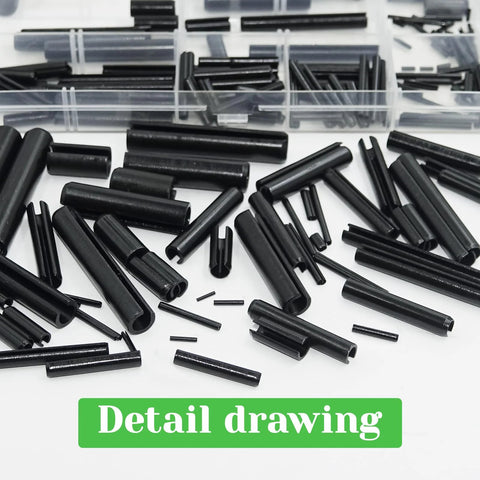 400 Pcs Roll Pin Assortment Kit With Slotted Tension Pins, Split Dowels And Expansion Pins In M1.5 To M10 Sizes