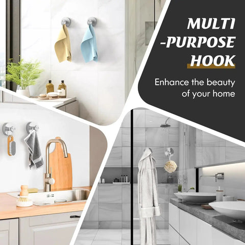 Removable Suction Cup Hooks For Shower And Bathroom Wall Perfect For Hanging Towels on Glass Tile Mirror Surfaces in Bathroom