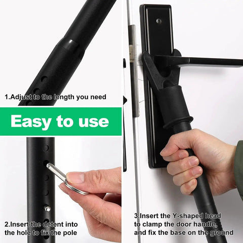 Security Bar And Sliding Glass Door Lock Adjustable Door Jammer With Interchangeable Caps And Rubber Tips installation steps