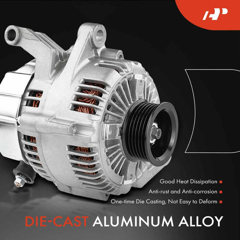 Ride Ready 12V 136A Alternator For Dodge Dakota 2000 Durango 2000 And Jeep Grand Cherokee 1999 2000 V8 With Clockwise 6 Groove Pulley Replacement 5104764AA