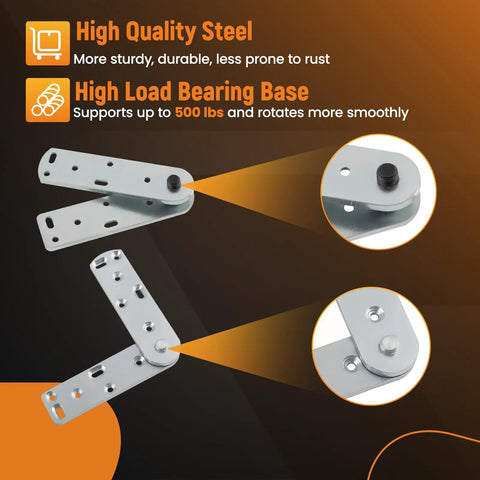 Hidden Bookcase Door Pivot Hinge Kit For Secret Doors With 500 Lb Capacity Heavy Duty Steel Hinges, close-up view