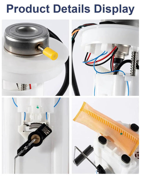 Electric Fuel Pump Module Assembly For 2000 Through 2004 Dodge Dakota 24 Gallon Gas Tank Fits 2.5L 3.7L 3.9L V6 V8 Crew Cab Pickup Replacement With O Ring E7128MN E7185M showing different components and installation parts