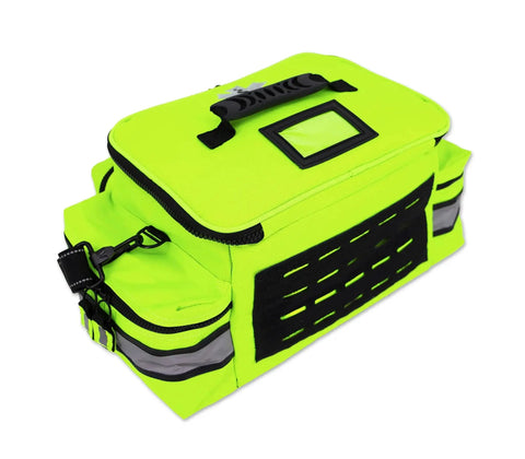 Mid Sized First Responder EMT Kit With 200 Plus BLS Supplies In Fluorescent Yellow Bag for EMS Use