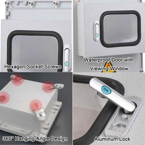 Outdoor Waterproof Cast Aluminum Junction Box Housing With Viewing Window IP66 Explosion Proof Exterior Electrical Box details