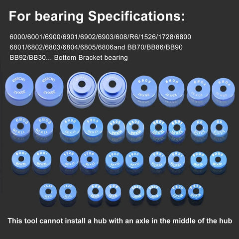 25 Piece Bicycle Bearing Press Set For Wheel And Hub Installation CNC Machined 7075 Aluminum Alloy With Anodized Finish