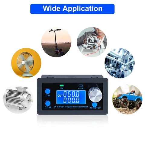 CNC Stepper Motor Controller With LCD Display One Hundred Twenty Eight Microstep Resolution External Driver Required 5 To 30V DC Adjustable Speed Angle Delay And Direction Nine Operating Modes Works With NEMA Seventeen And NEMA Twenty Three with wide application illustration