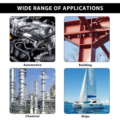 Wide range of applications for Heavy Duty Stainless Steel Double Line Clamp Set used in automotive, building, chemical, and ships.