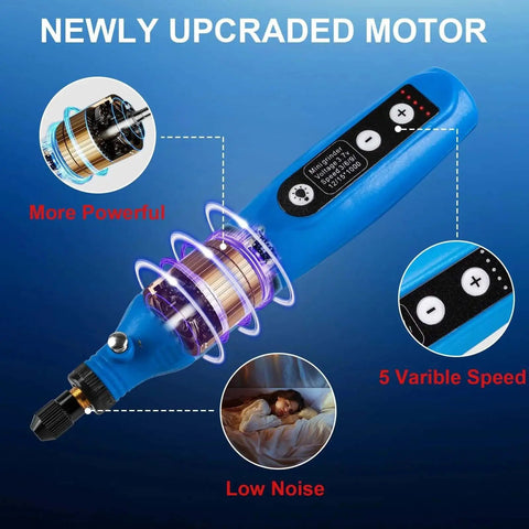 Cordless Rotary Tool Kit With 75 Accessories For Engraving Sanding Polishing Drilling And Grinding 5 Variable Speeds