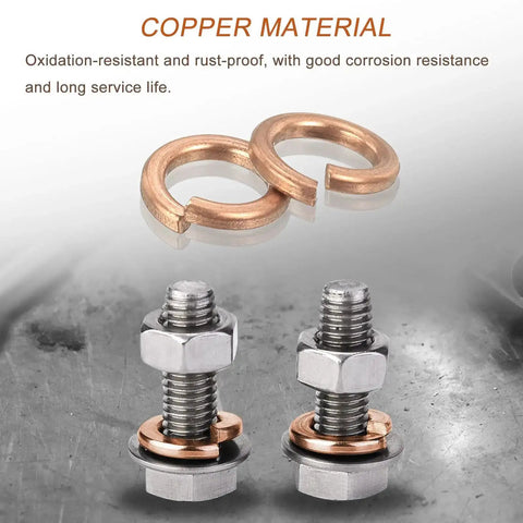 20 Pack Copper Spring Lock Washers M8 Split Lock Washers For Screws Bolts Nuts Inner 8.1 To 8.7 Mm Outer 12.1 To 13.1 Mm