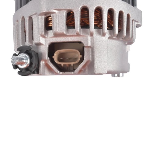 Close-up of alternator connector - Alternator Replacement For Nissan Altima Quest Maxima Murano Pathfinder 2006 To 2016 130 Amp 12 Volt Plug And Play Direct Fit OE Quality Replacement With Cross Reference 231001AA1A 231001AA1B 23100JA11A