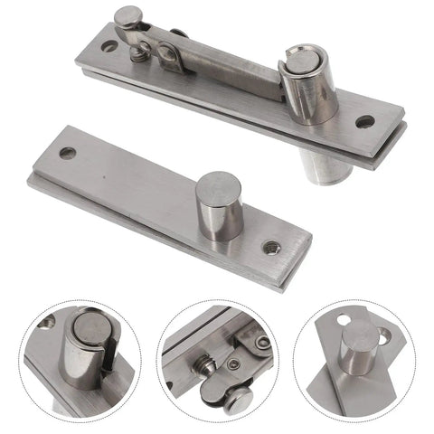 Hidden Self Closing Stainless Steel Door Hinges With Dual Swing Pivot And Concealed Hardware, 360 Degree Rotation, Front View