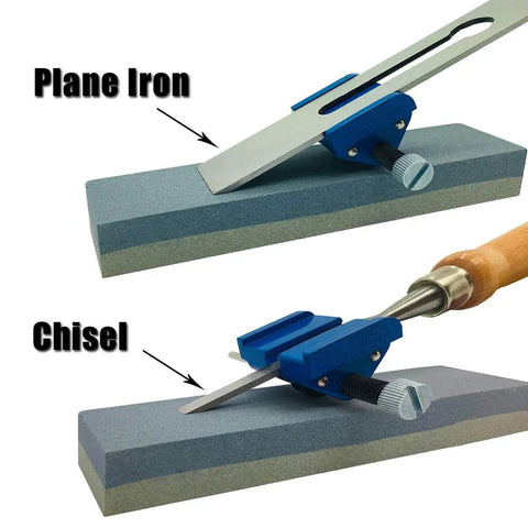 Precision Honing Guide Sharpening Jig For Chisels And Planer Blades Fixed Angle Knife Sharpener with a chisel and plane iron