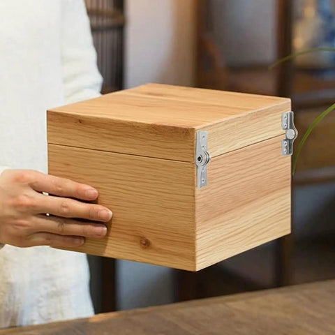 Close-up of adjustable torque hinge 2.0 N.M with damping for doors, windows, cabinets, and tables, shown on wooden box with silver screws
