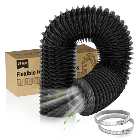 3 Inch Diesel Heater Ducting Hose, 8 Ft Flexible Nylon Exhaust Pipe For Diesel Heaters with clamps and box
