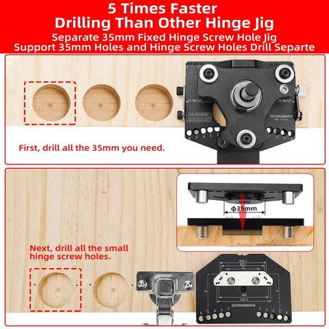 3 Axis Concealed Hinge Jig Ultra With Extra 35mm Hinge Hole Drill Guide And Quick Clamp For Metal Cabinet Doors Workhorse