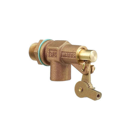 Standard Duty Bronze Float Valve For Water Systems Three Quarter Inch NPT Inlet And Outlet With Machined Flange Serrated Arms