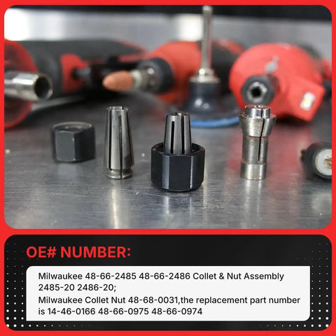 Pro Grade Self Releasing Collet And Locking Nut Assembly 1/4 Inch Replacement Part for grinders on workbench