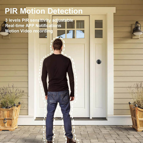 Person standing at door with Peephole Doorbell Camera With 1080P HD Video, Dope Night Vision, Motion Detection, WiFi installed