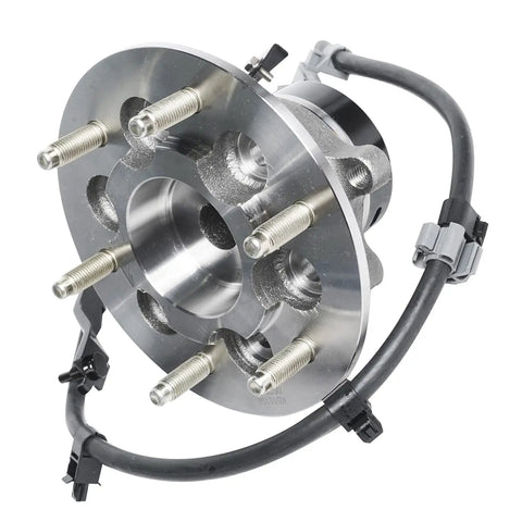 2WD Front Driver Side Wheel Hub Bearing Assembly For Chevy Colorado GMC Canyon Isuzu I 280 I 290 I 370 Front Left Replacement With ABS Sensor Ready Heavy Duty shown in front view with visible bolts and ABS sensor cable.