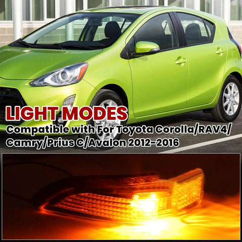 Toyota Left Driver Side Rearview Mirror Turn Signal Indicator Light For Corolla Camry Avalon Prius C RAV4 2012 2016 High Visibility