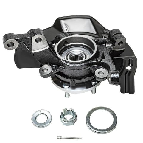 Four Piece Front Suspension Kit For 2011 Hyundai Sonata 2.0L Sport Suspension with steering knuckle and wheel hub parts visible.
