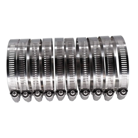 RoadFormer 3.5 in worm gear hose clamps, full stainless steel, 1/2 in band width, SAE 56, 10-pack