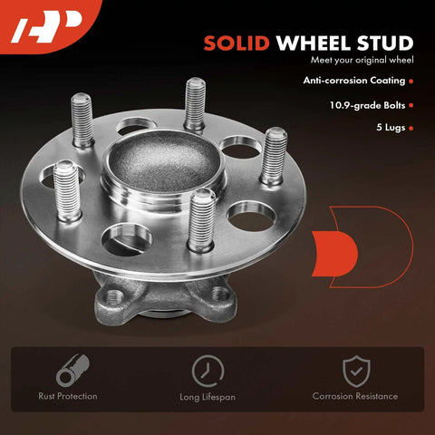 Two Pack Rear Wheel Bearing And Hub Assembly 5 Lug Fit For Honda Civic 2006 To 2012 Hybrid Models Heavy Duty High Load