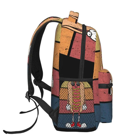 Colorful side view of Lightweight Laptop Backpack For Women And Men Unisex Daily Carry Daypack For Work And Travel Casual Slim Yet Roomy Polyester Bag