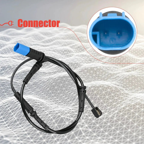 Front brake pad wear sensor cable with blue connector; compatible with BMW X5/X6/X7 (2019–2021).