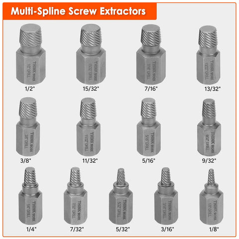 Bolt Extractor Sizes bolt extractor kit for damaged bolts - 65 Pieces Tough...