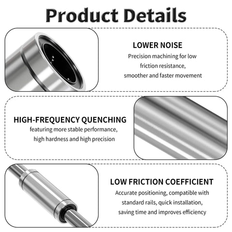 4 Pack LM6LUU Linear Ball Bearings 6mm ID By 12mm OD By 35mm Extra Long Length Double Sealed For Smooth Linear Motion product details