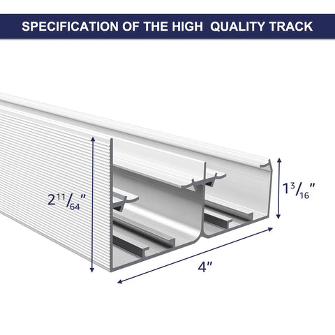 Diagram of Go To 6 Ft Bypass Closet Door Track Kit With Top Mounted Hardware For Two Door System In Heavy Duty Aluminum Silver Finish