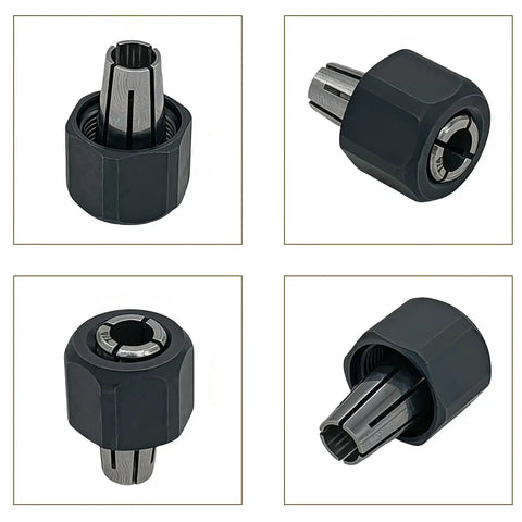 Beefy 1/4 Inch Router Collet Kit With Self Releasing Chuck And Locking Nut For Replacing 48-66 Series Collets Includes 14-46-0166