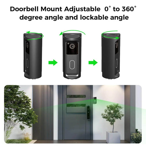 Adjustable 360 Degree No Drill Doorbell Mount For Blink Doorbell 2025 Model installed on a modern exterior wall.