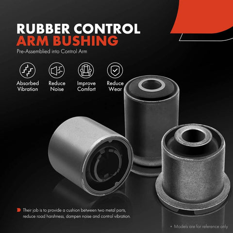 Rubber control arm bushings pre-assembled for Rear Upper Control Arms Set of Two with bushings for Honda Civic 2008-2015 and Acura ILX 2013-2021.