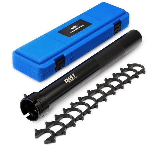 Inner Tie Rod Removal Tool Kit With 12 Crowfoot Adapters One Half Inch Drive, blue case, black tool, crowfoot adapters shown