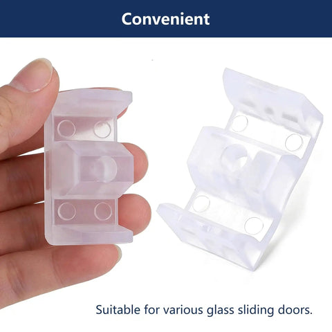 8 Pack Clear Shower Door Bumpers With Screws And Adhesive For Glass Doors shown in hand demonstrating size and design