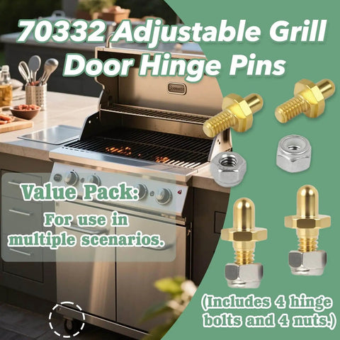 Four Pack Adjustable Grill Door Hinge Pins And Nuts Replacement Kit For Weber Genesis Summit Spirit Series Grills