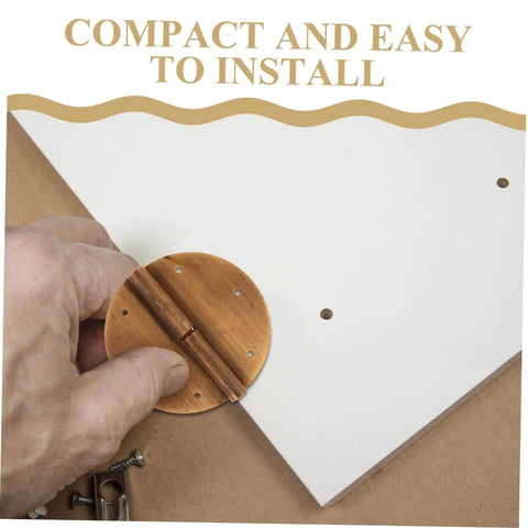 Person installing 2 Pack Miniature Hinges For Crafts Cabinets And Wardrobes Vertical Doors Kit With Brushed Finish Vintage Chinese Style Butt Hinges For Quick Install And Replacement
