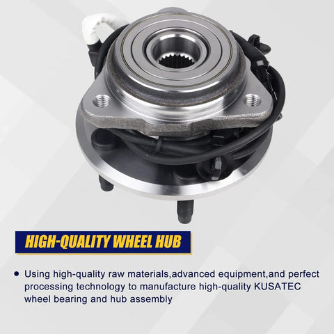 Front Wheel Bearing And Hub Assembly Compatible With Ford Explorer 1995 2005 Ranger 2001 2009 Mercury Mountaineer 1997 2001 Mazda B3000 2001 2002 B4000 2001 2009 5 Lug With ABS Replacement, close-up view