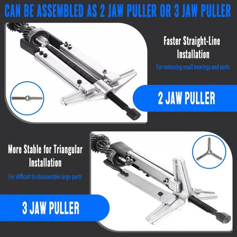 6 In 1 Gear Puller Set With 13 Pieces Including 2 Jaw And 3 Jaw Bearing Puller Kit Reversible Jaws Cr V Steel Heavy Duty Pulley